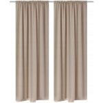 2 ks krémové zatemňovací závěsy s tunýlkem 135 x 245 cm – Zbozi.Blesk.cz