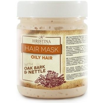 Hristina vlasová maska promastné vlasy z dubové kůry 200 ml