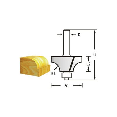 Zaoblovací fréza s ložiskem stopka 6mm, 28,6x14,5x57mm, Makita D-48321 – Sleviste.cz