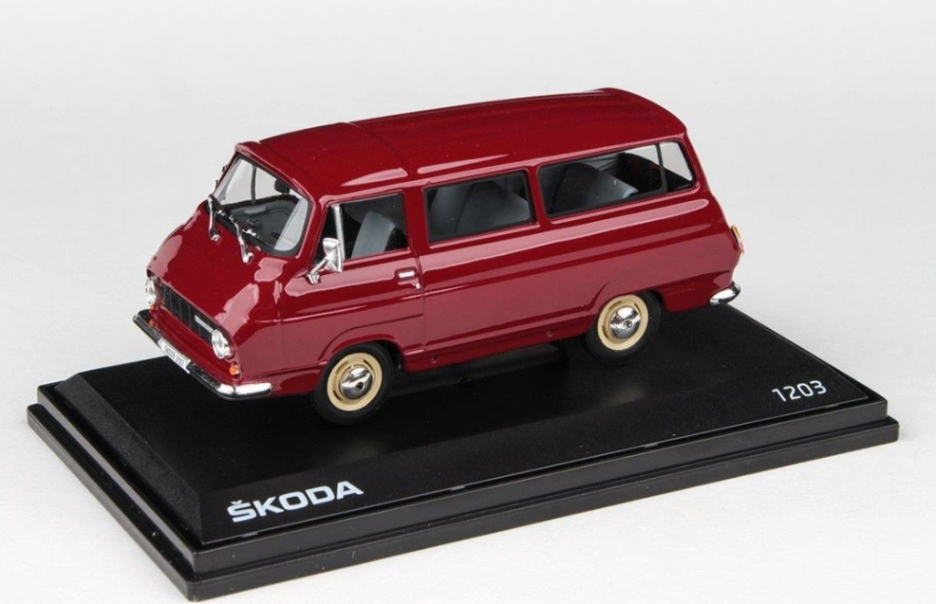 Abrex škoda 1203 MIKROBUS 1974 Červená Rubínová 1:43