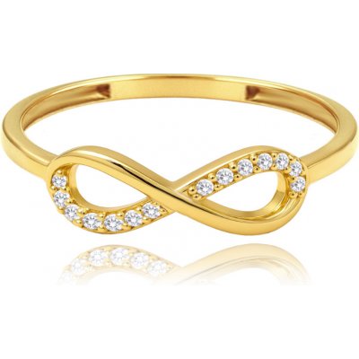 Minet JMG0266WGR zlatý prsten nekonečno s bílými zirkony – Sleviste.cz