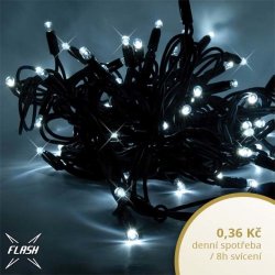 decoLED LED světelný řetěz FLASH 20 m ledově bílá 120 diod,IP67