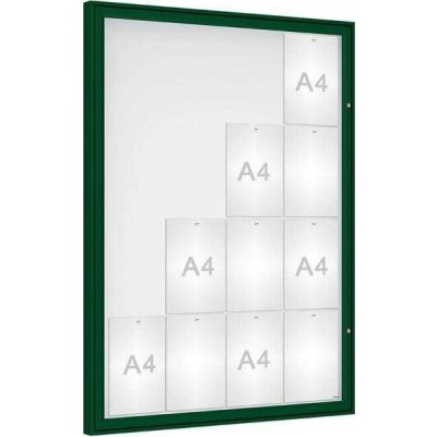 PROCITY Venkovní vitrína Classique, 16 x A4, sklo, zelená – Zboží Živě
