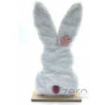 Zajíc dřevěný v kožichu stojicí 25 cm bílý – Hledejceny.cz