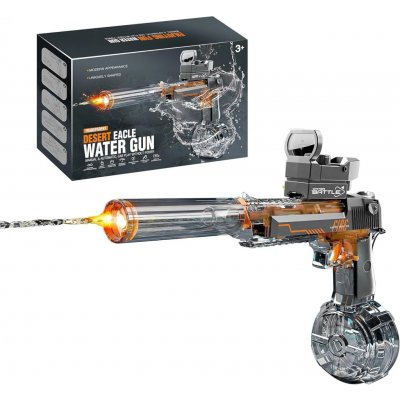 Battle Elektrická vodní pistole Desert Eagle, 425 ml, transparentní černá – Sleviste.cz