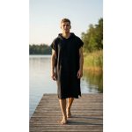 Vestis Pánské vaflové pončo s kapucí Saimaa černá – Hledejceny.cz