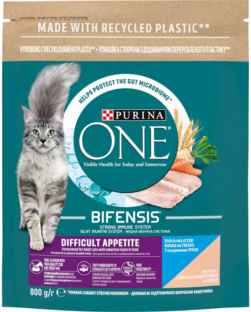Purina One Bifensis Difficult Appetite treska pstruh 0,8 kg