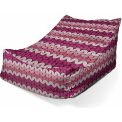 Sablio sedací vak Lounge Střídajíci růžové pletení 80 x 95 x 50 cm