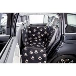 Trixie Autopotah-nylon vak s fleecovým polstrováním černý s béžovými packami 50 x 145 cm – Sleviste.cz