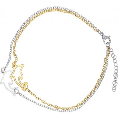 Linda's Jewelry Náramek na nohu delfíni chirurgická ocel INR235 – Zboží Dáma