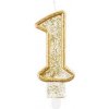 Dortová svíčka a fontána Godan Svíčka narozeninová číslice 1 zlatá 7,5 cm