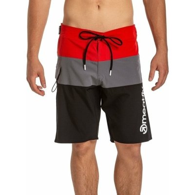 Meatfly pánské plavky Mitch Boardshorts 21" red Stripes