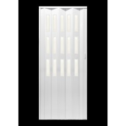 Hopa Plastové shrnovací dveře Dora prosklené bílé 74 x 200 cm
