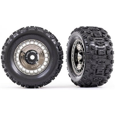 Traxxas kolo 3.8" pneu Sledgehammer disk černě chromovaný s poklicí 2 – Zboží Mobilmania