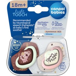 Canpol Babies set symetrických silikon Light touch + Sleepy Koala růžová