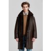 Pánský kabát Gant Oversized Shearling Coat hnědá