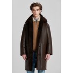 Gant Oversized Shearling Coat hnědá – Zboží Dáma