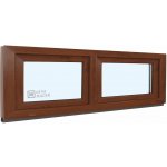 KNIPPING Plastové okno - 70 AD, 2400x600 mm, S/S, ořech Sklo: ornamentální (kůra čirá), Barva, imitace: ořech/bílá (jednostranně) – Sleviste.cz