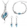 Sisi Jewelry souprava Swarovski Elements Andělské slzy Seablue Světle modrá SET2003