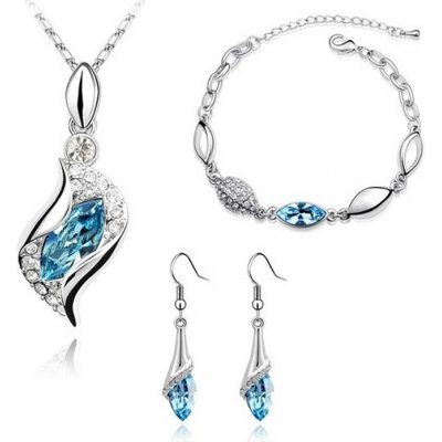 Sisi Jewelry souprava Swarovski Elements Andělské slzy Seablue Světle modrá SET2003