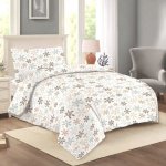 Jahu povlečení vánoční bavlna Nela Vločka hnědá 140x200 70x90 – Zboží Dáma