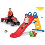 Smoby Set šmykľavka Funny Toboggan 2 m+traktor na šliapanie s prívesom a krhlou SM820401-22 – Hledejceny.cz