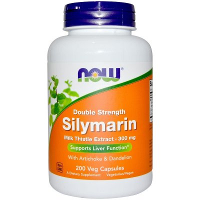 Now Double Strength Silymarin milk thistle extract 300 mg 200 rostlinných kapslí
