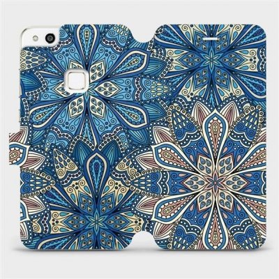 Pouzdro Mobiwear parádní flip Huawei P10 Lite - V108P Modré mandala květy – Zboží Mobilmania