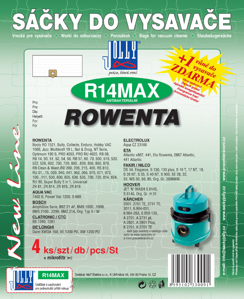 Jolly MAX R 14 (4+1ks) do vysav. ROWENTA