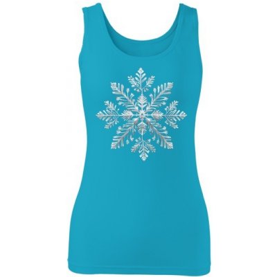 Tričko s potiskem Vánoční sněhová vločka dámské Tyrkysová – Zboží Dáma
