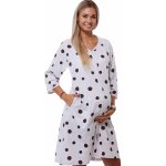 Puntíkatý župan nebo košilka pro plnoštíhlé kojící ženy na zip 1G0548 béžová – Sleviste.cz