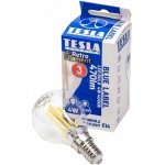 Tesla LED žárovka miniglobe FILAMENT RETRO E14, 4W, 230V,470lm,25 000h, 4000K denní bílá, 360stčir – Hledejceny.cz