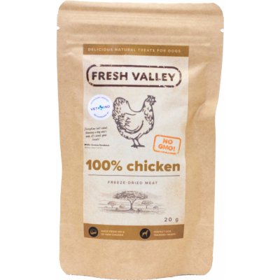 Fresh Valley lyofilizované pamlsky kuře Dog treats lyo freeze dried 20 g