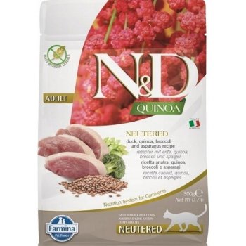 N&D Quinoa Cat Duck, Broccoli Asparagus Neutered Adult 0,3 kg