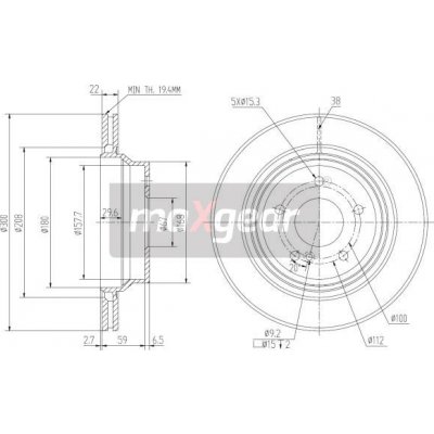 Brzdový kotouč MERCEDES zadní W212 09- 250-400 W211 02- WZM X204 GLK C218 CLS 300X22MM 986479042 MAXGEAR – Zboží Mobilmania