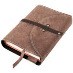 Obal na knihu se sponou s nýty Hnědý semiš – Zboží Dáma