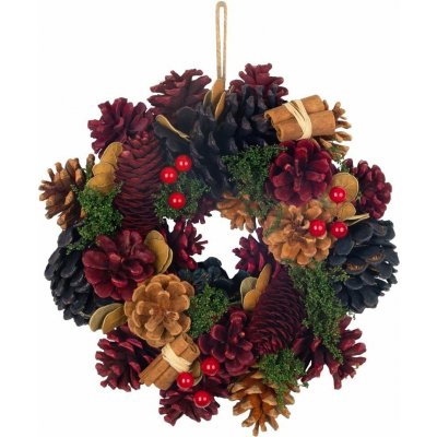 MagicHome vánoční věnec modro-červený, 24 cm – Zboží Dáma