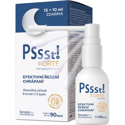 Pssst! FORTE ústní sprej při chrápání 15 + 10 ml – Zboží Dáma