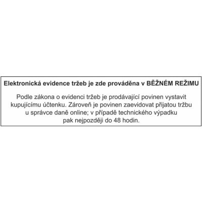 Walteco Elektronická evidence tržeb - běžný, 150x40mm, samolepka , 20099 – Zboží Mobilmania