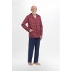 Pánské pyžamo Antoni 403 pyžamo dlouhé propínací červené