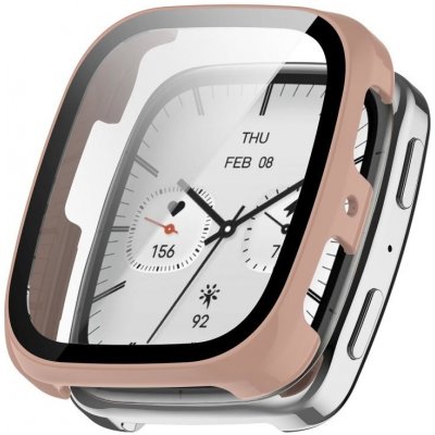VSECHNONAMOBIL 116130 PC FULL COVER Plastový kryt se sklem pro Amazfit Active 2 (Square) růžový – Sleviste.cz
