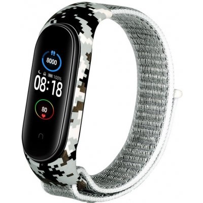 Xiaomi Mi Band 5/6 náhradní náramek Nylon maskáč Bílá digital MBSCZ-5NyM06 – Zboží Živě