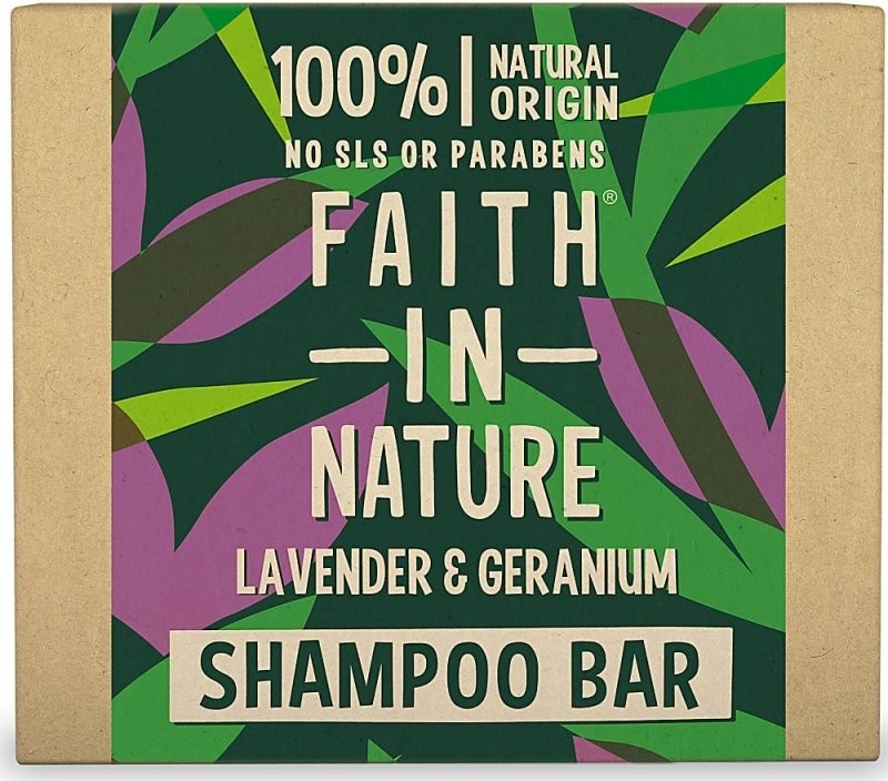 Faith in Nature tuhý šampon levandule a pelargonie 85g