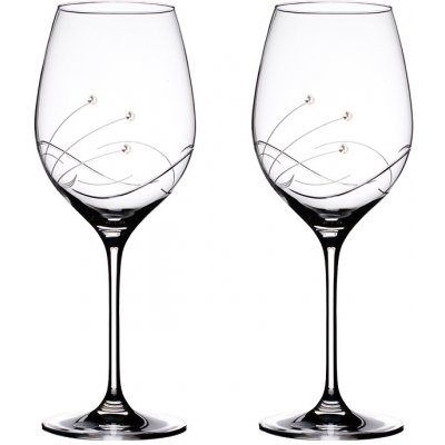 BOHEMIA CRYSTAL Sklenice na bílé víno přátelská souprava Kathe Swarovski 2 x 400 ml – Zboží Mobilmania
