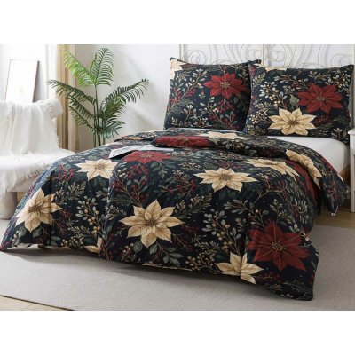 XPOSE bavlna Renforcé povlečení VÁNOČNÍ HVĚZDA 140x200 70x90 – Zboží Dáma