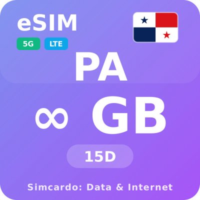 Panama Neomezený Mobilní Internet - eSIM 15 dní datová SIM karta – Zboží Živě