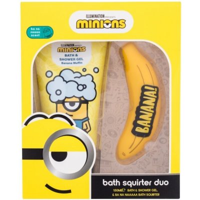 Minions Bath Squirter sprchový gel Minions Bath & Shower Gel Banana Muffin 150 ml + hračka do koupele dárková sada – Zboží Mobilmania