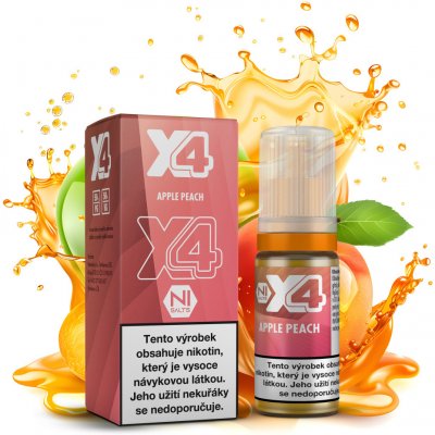 X4 Bar Juice Jablko a broskev 10 ml 10 mg – Hledejceny.cz
