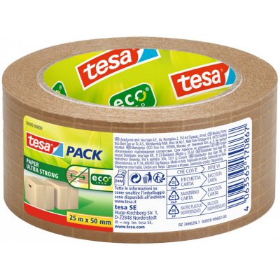 TESA Balicí páska Ultra Strong, hnědá, papír, 50 mm x 25 m – Hledejceny.cz
