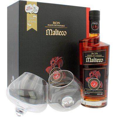 Malteco 20y 40% 0,7 l (dárkové balení 2 sklenice) – Zbozi.Blesk.cz